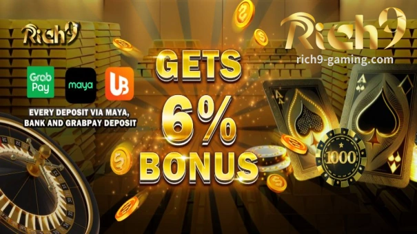 Rich9 Deposit Bonus - Makakuha ng 6% na bonus sa bawat deposito sa Maya, Bank at Grab!