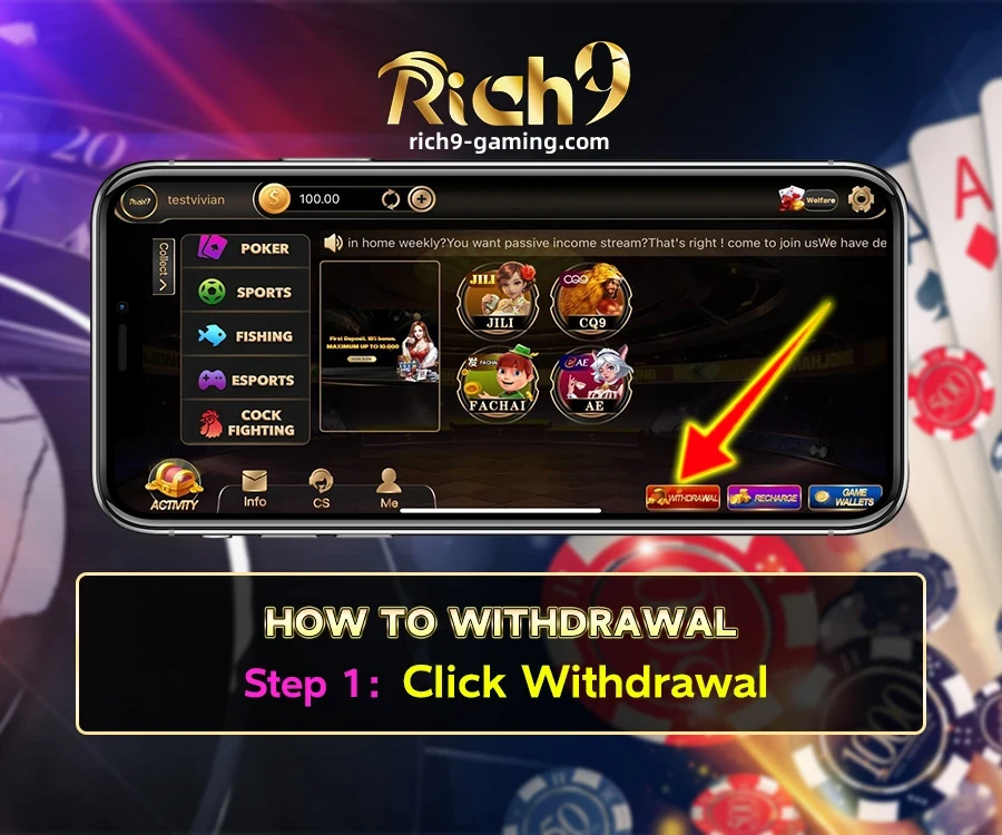 Hakbang 1: I-click ang button na "Withdraw" na matatagpuan sa kanang sulok sa itaas ng screen.