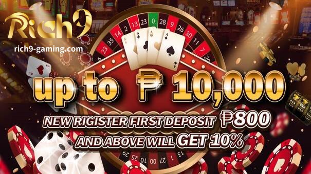 Rich9 Online Casino Philippines provides new players with a 10% first deposit bonus.